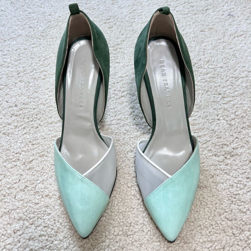 Dear Frances Green Color Block Pumps Size 37 - Picture 4 of 7